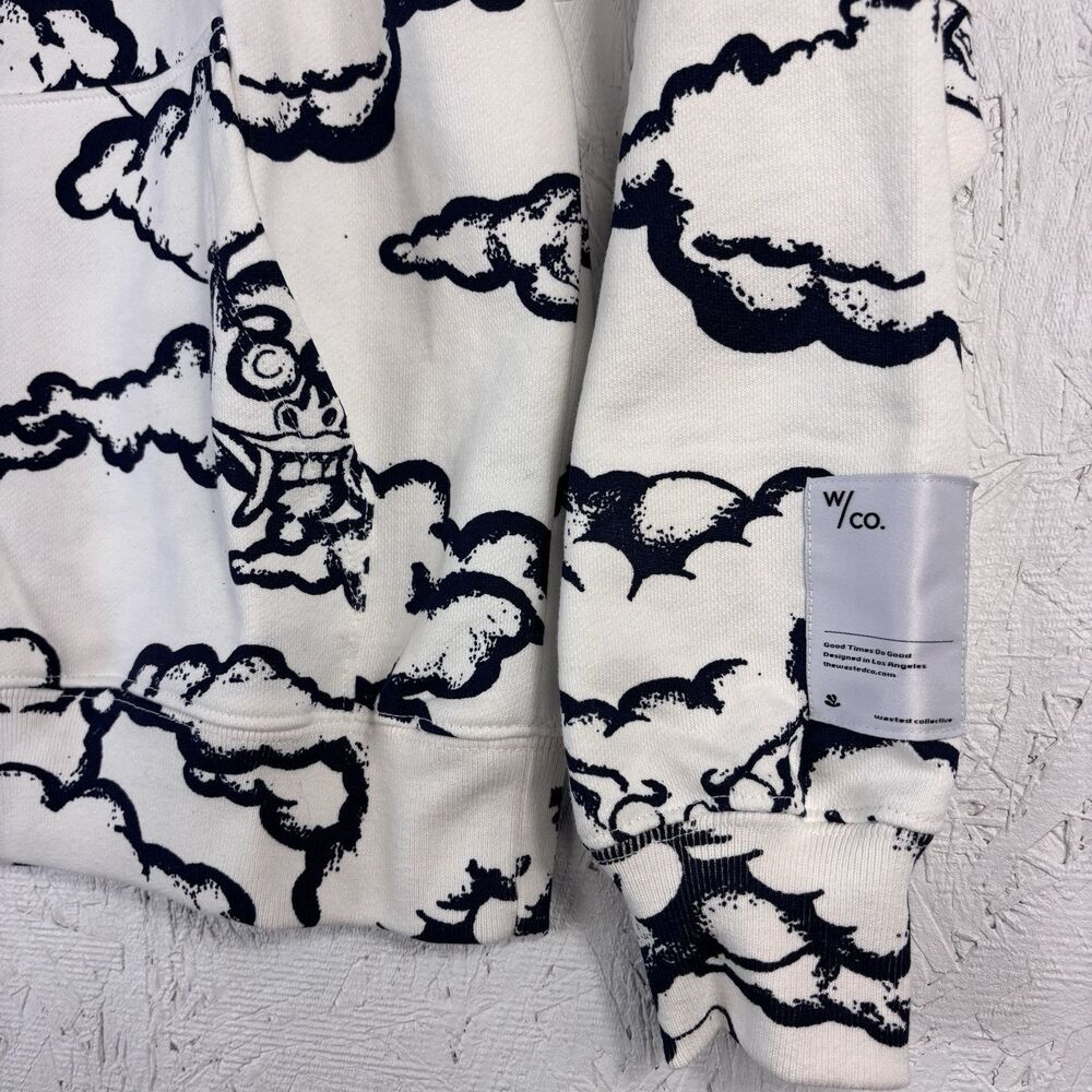 NWT Wasted Co Size S Good Times Dragon Cloud Monster Indigo Sweatshirt HoodieUSA - Picture 6 of 11